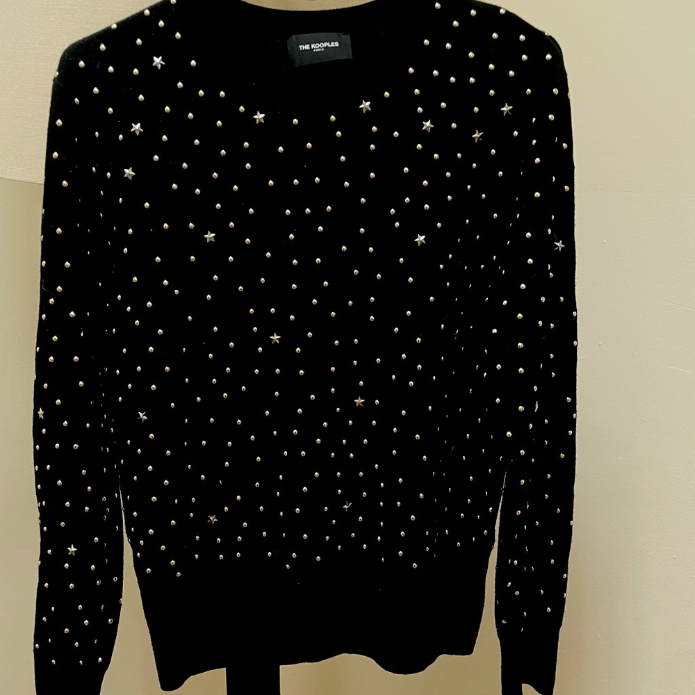 Kooples black star studded sweater.